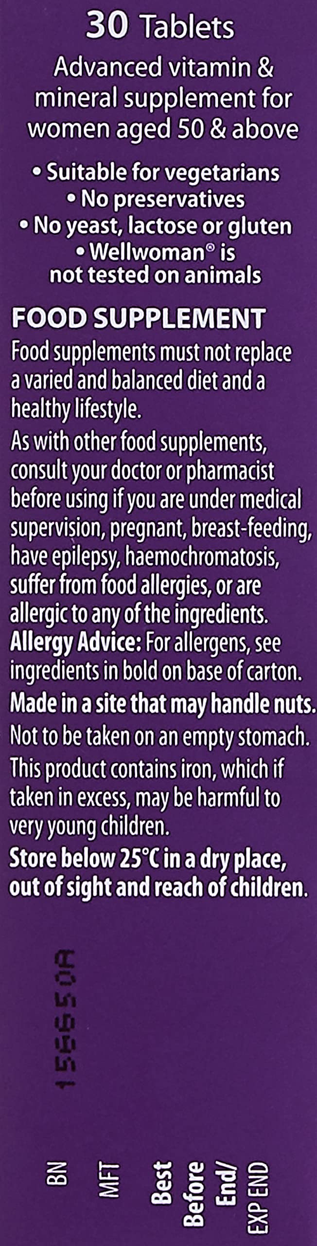 Wellwoman 50+ 30 Tablets | Vitabiotics Wellwoman 50+ Supplement