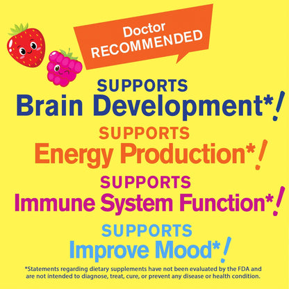 WellYeah Vitamin B12 Gummies for Kids - Berry Flavor, Gluten-Free, Non-GMO
