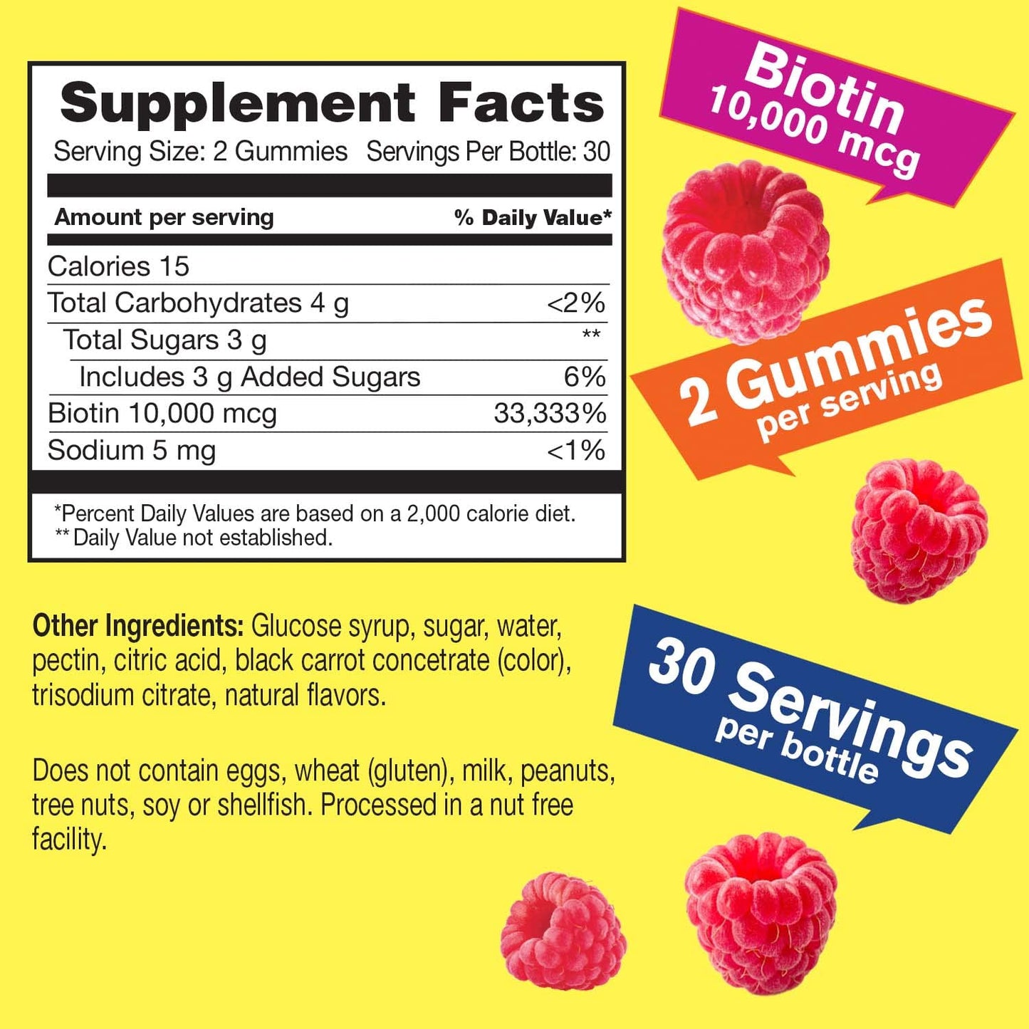 WellYeah Biotin 10,000 mcg Gummies – Stronger Hair, Skin & Nails (Berry) – Vegan, Gluten-Free, Non-GMO – 60 Gummies (Pack of 2)