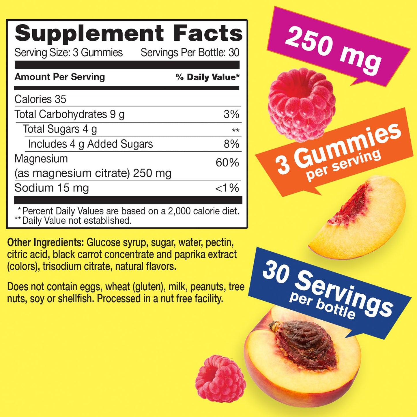 WellYeah Magnesium Citrate Gummies 250mg – Stress Relief & Sleep Support | Gluten-Free, Non-GMO | 90 Gummies