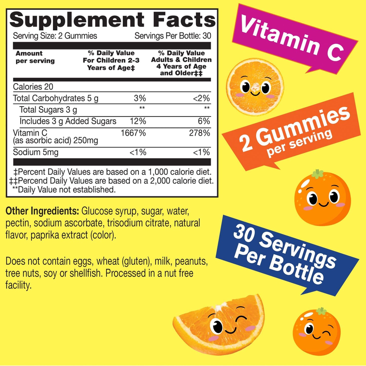 WellYeah Kids Vitamin C Gummies (250mg) – 60 Gummies (Pack of 2) | Vegan & Gluten-Free