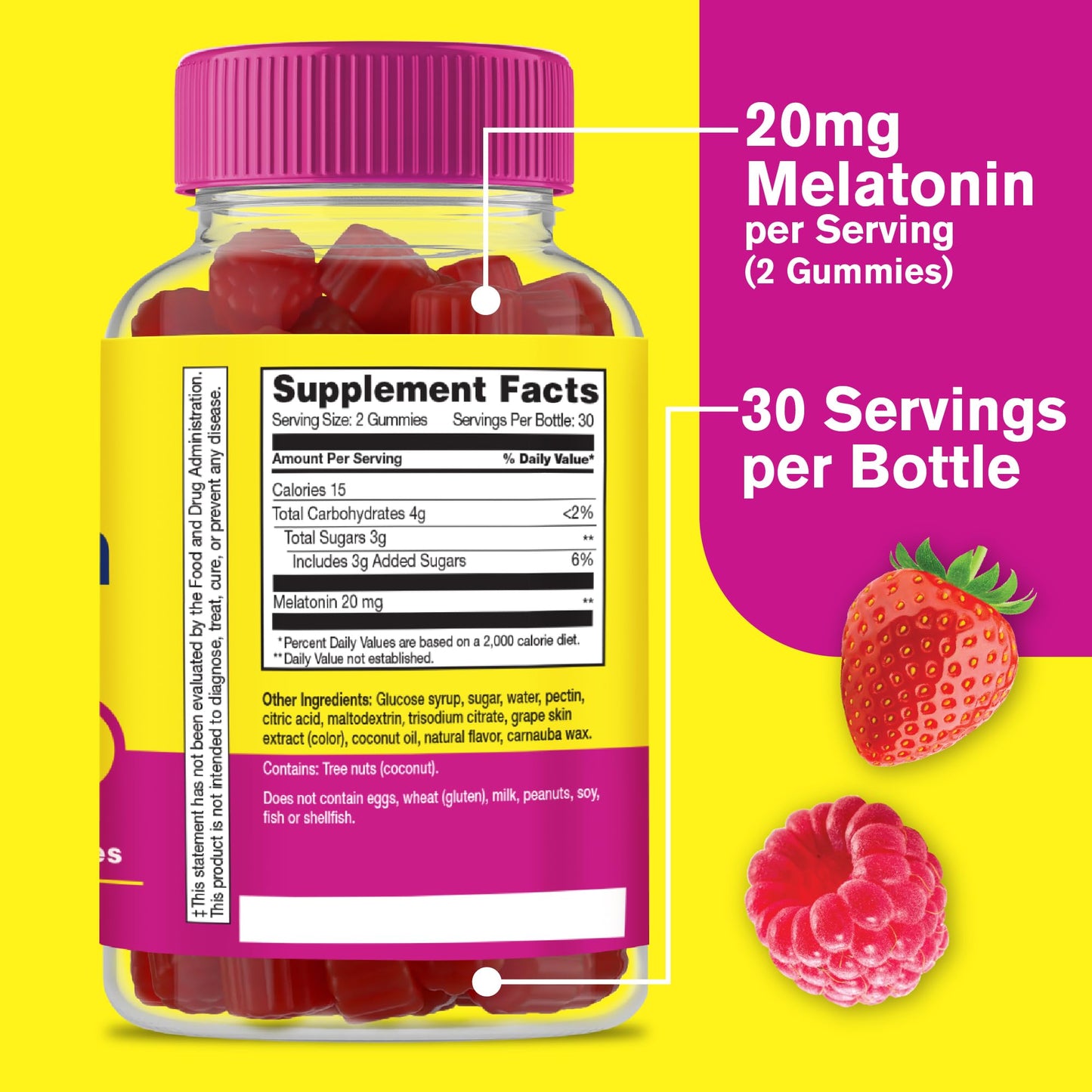 WellYeah Melatonin Gummies 20mg – Maximum Strength Sleep Support, Vegan, 60 Count
