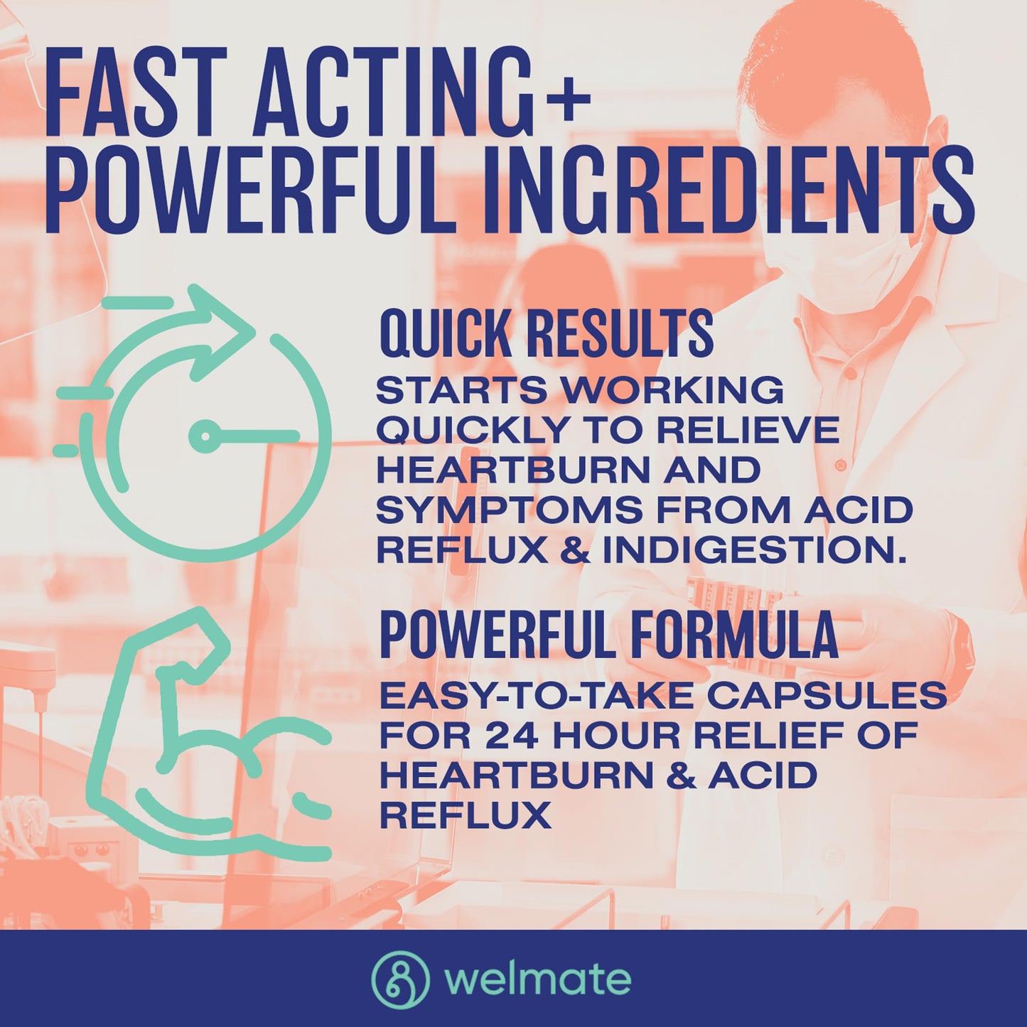 WELMATE Esomeprazole Magnesium 20 mg — 84 Capsules (6 Bottles) | Delayed-Release Heartburn Relief