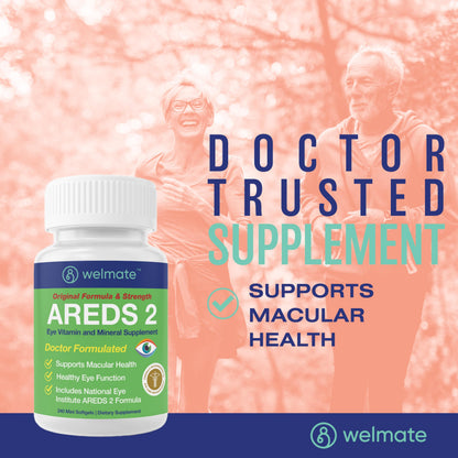 WELMATE AREDS 2 (120 Servings) – Eye Vitamin & Mineral Supplement for Macular Health