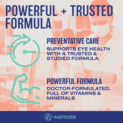 WELMATE AREDS 2 Eye Vitamin & Mineral Supplement (60 Servings) – Macular Health