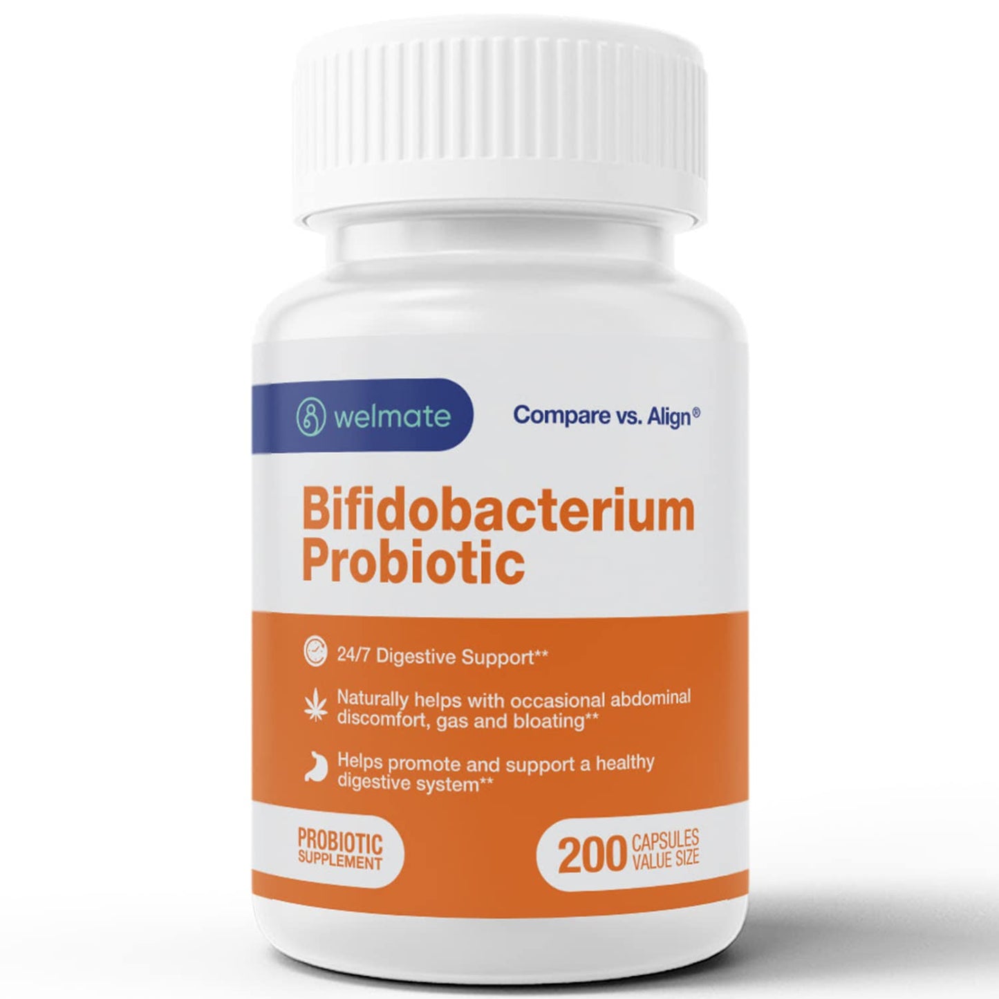 WELMATE Bifidobacterium Probiotic – Gut & Immune Support | 200 Count