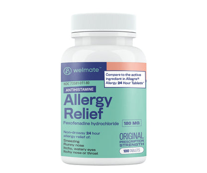 WELMATE Allergy Relief - Fexofenadine HCl 180 mg, Non-Drowsy, 200 Tablets
