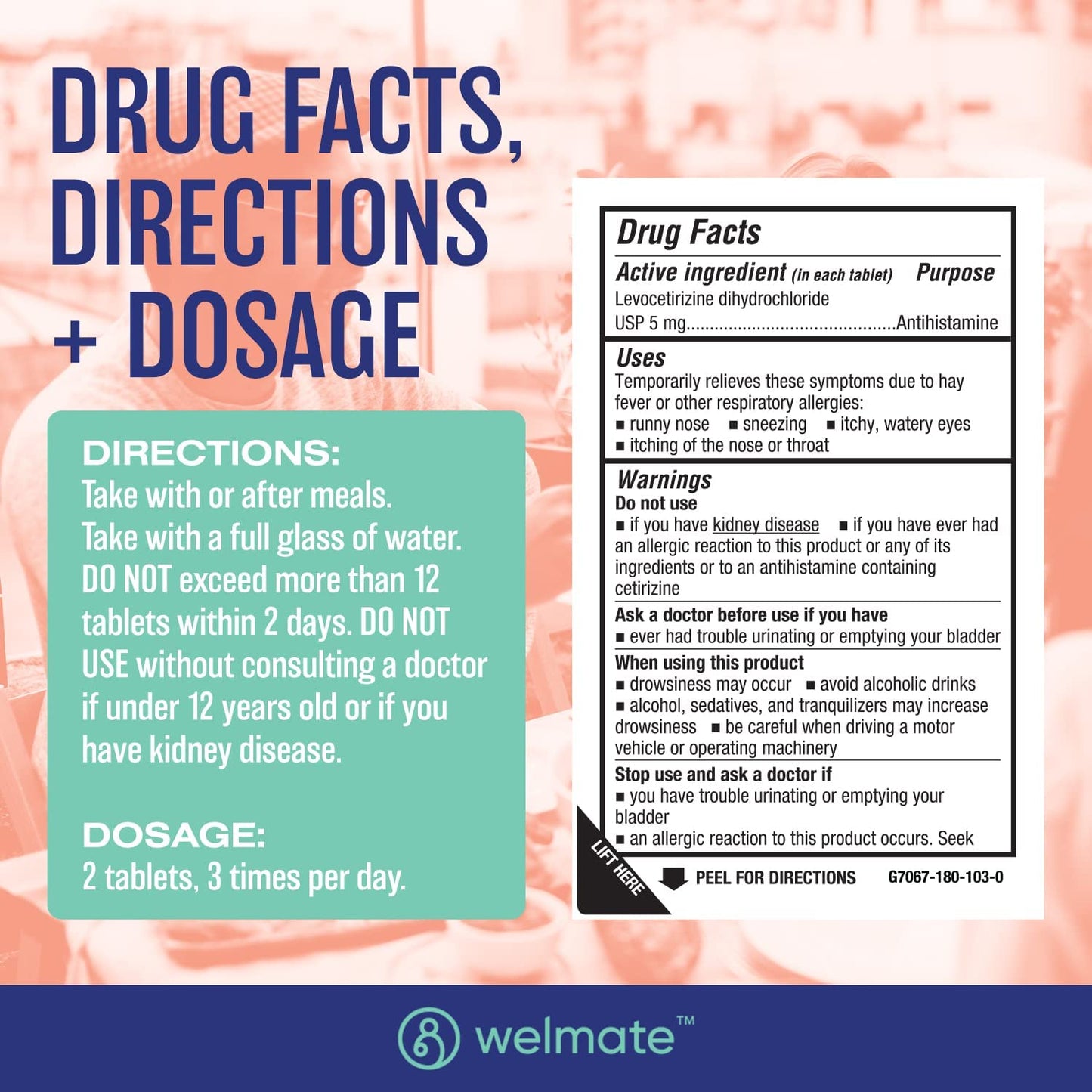 WELMATE Levocetirizine Dihydrochloride 5mg (360 ct) – Non-Drowsy 24-Hour Allergy Relief | OTC Antihistamine