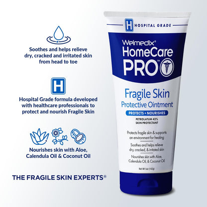 Welmedix Fragile Skin Protective Ointment | Hospital-Grade Barrier Cream with Calendula (Pack of 5)