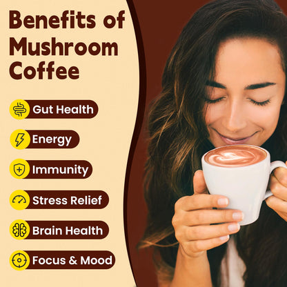 WepBio Mushroom Coffee Original Black 11 in 1 – Adaptogenic Ashwagandha KSM-66