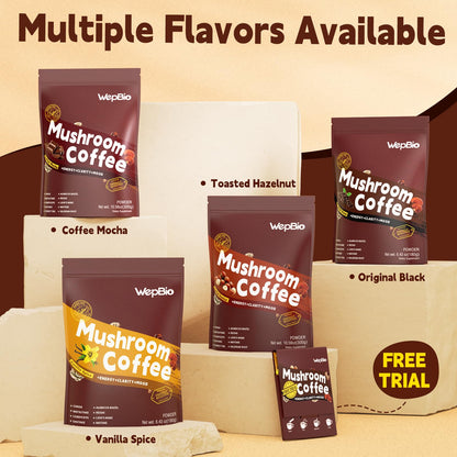 WepBio Mushroom Coffee Original Black 11 in 1 – Adaptogenic Ashwagandha KSM-66