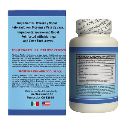 Wereke & Nopal Capsules – 60 Count (1000 mg Each) – Natural Herbal Supplement – Traditional Mexican Blend by Lo + Natural