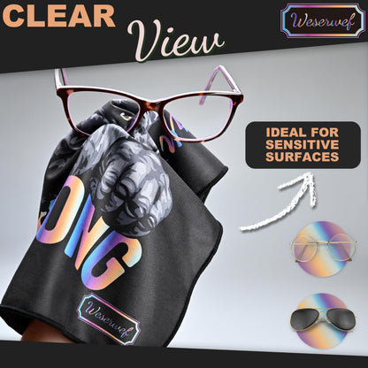 WESERWEF Design Microfiber Glasses Cleaning Cloth – 12x12, Ultra-Soft, Scratch-Free