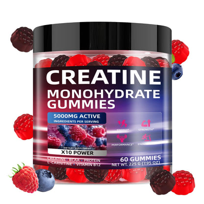 WEVYHFS SPORTS Creatine Gummies 5000mg – Sugar-Free Vegan, 60 Chews