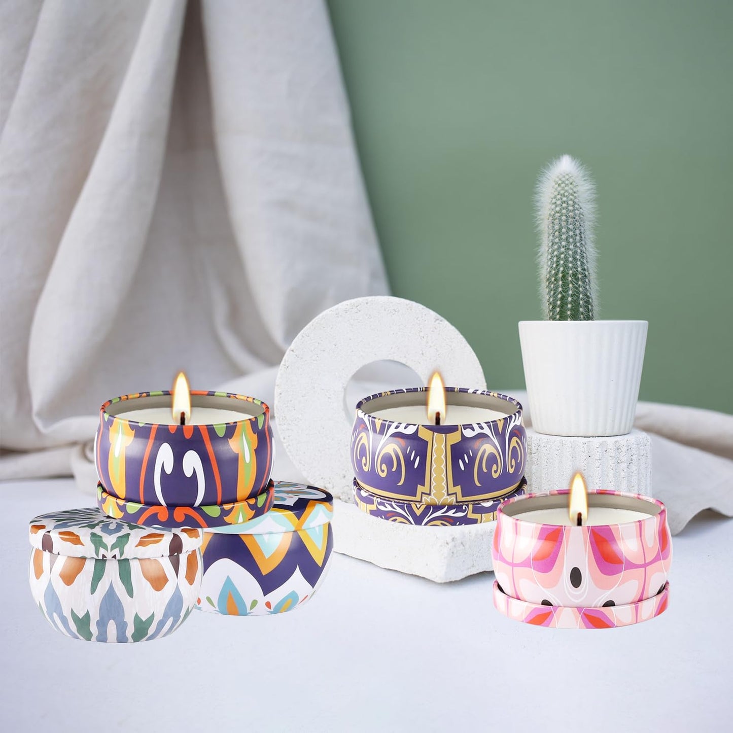 Wfmolcand 16-Pack Small Scented Candles Set – 2.5 oz Natural Soy Travel Tin Aromatherapy Gift