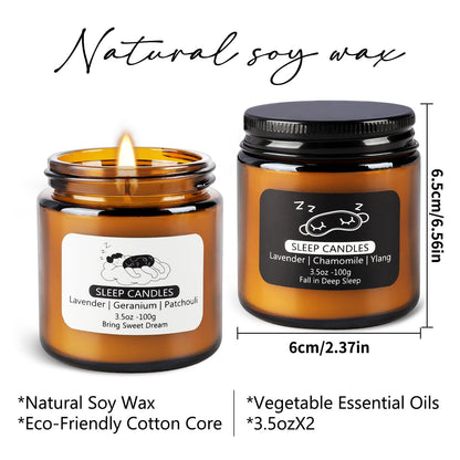 Wfmolcand 2 Pack Sleep Scented Candles - Sweet Dream & Deep Sleep