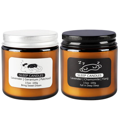 Wfmolcand 2 Pack Sleep Scented Candles - Sweet Dream & Deep Sleep