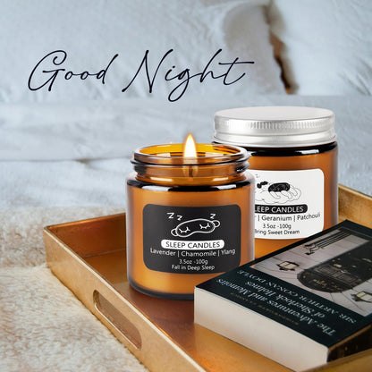 Wfmolcand 2 Pack Sleep Scented Candles - Sweet Dream & Deep Sleep
