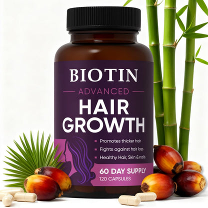 WGYPEU Hair Growth Vitamins | Biotin 10,000mcg, Collagen & Multivitamin