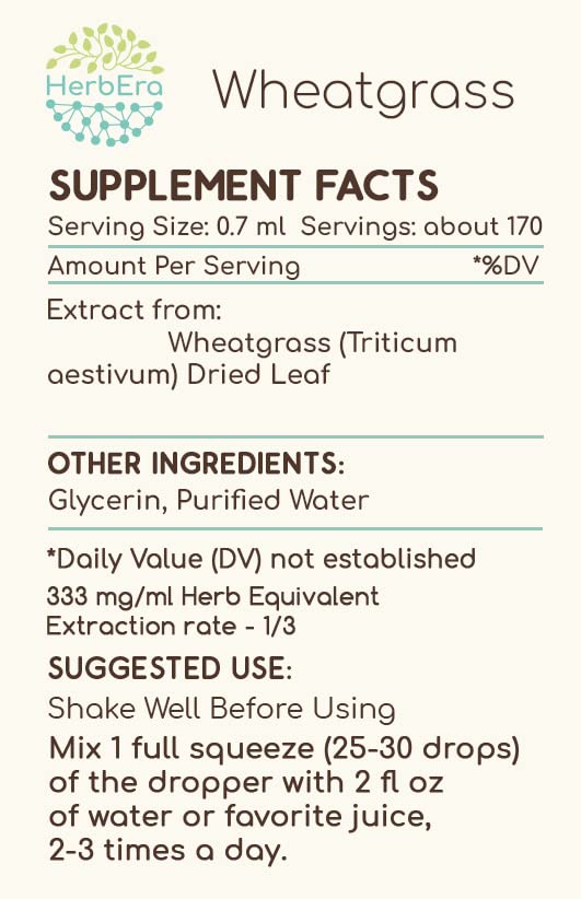 Wheatgrass B120 Alcohol-Free Herbal Extract Tincture - 4 fl oz