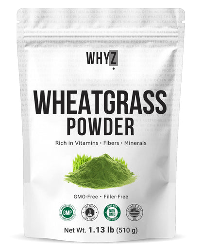 Wheatgrass Powder 100% Pure Whole-Leaf – Gluten Free, Non-GMO, Vegan | 510g