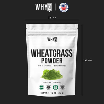 Wheatgrass Powder 100% Pure Whole-Leaf – Gluten Free, Non-GMO, Vegan | 510g
