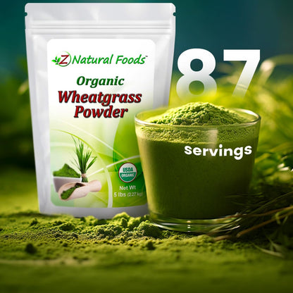 Organic Wheatgrass Powder - Bulk 5 lb - 100% Pure, Raw, Non-GMO, Vegan | Green Superfood