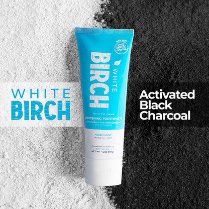 White Birch Activated Charcoal Toothpaste | Natural Teeth Whitening | No Fluoride