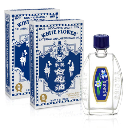 White Flower External Analgesic Balm Oil – 20ml Pain Relief, US Import (2 Packs)