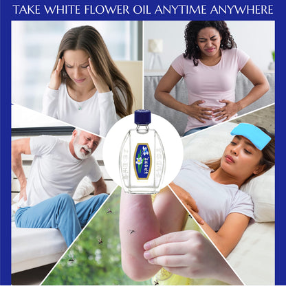 White Flower External Analgesic Balm Oil 10ml | Authentic US Import (1 Pack)