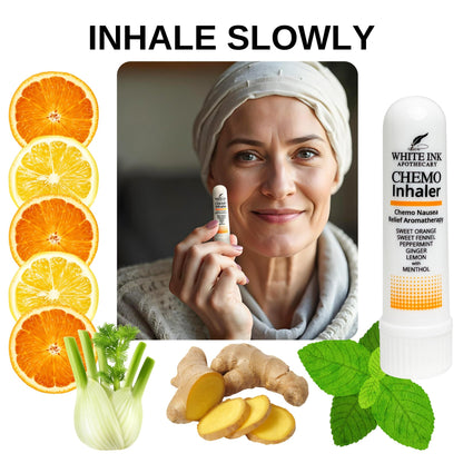 White Ink Apothecary Chemo Nausea Inhaler – Aromatherapy Relief (Drug-Free)