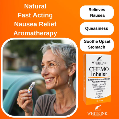 White Ink Apothecary Chemo Nausea Inhaler – Aromatherapy Relief (Drug-Free)