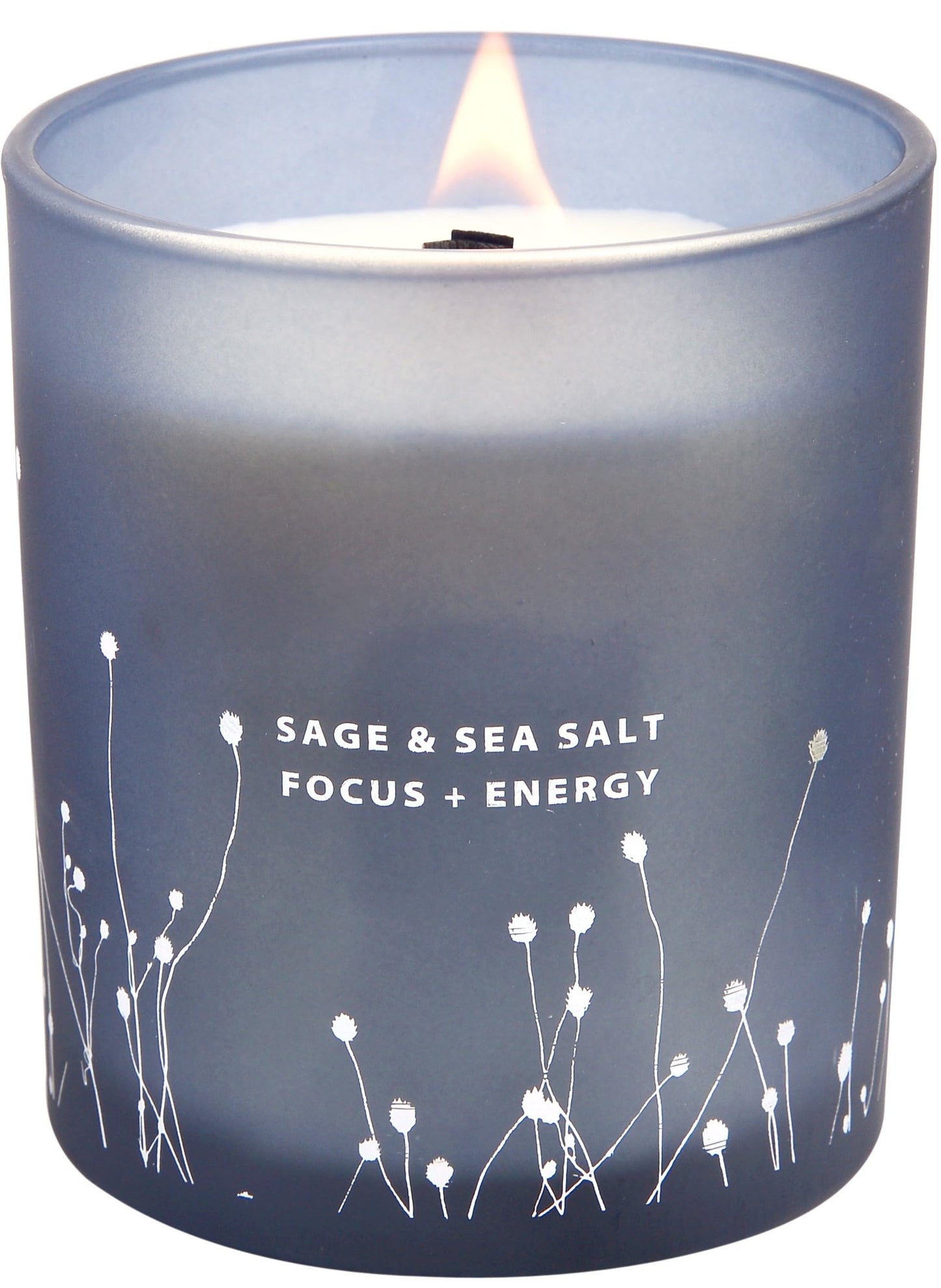 White Sage Sea Salt Wood Wick Soy Candle 10.6 oz | Aromatherapy & Cleansing