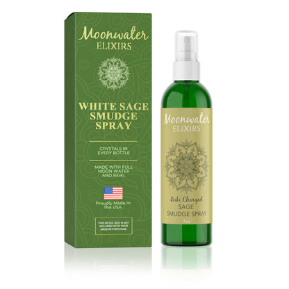 White Sage Smudge Spray – Reiki Charged Sage Mist for Cleansing & Aura Protection (4oz)