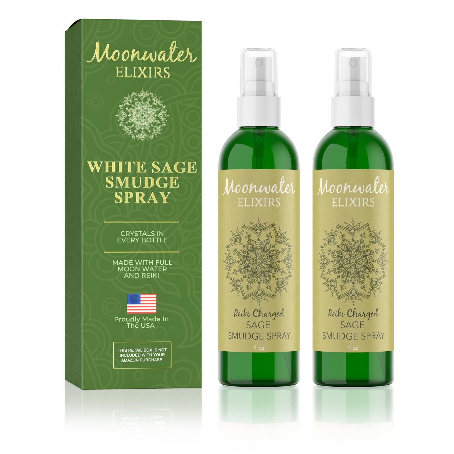 White Sage Smudge Spray – Reiki-Charged Aura Protection & Spiritual Cleansing | 2x4oz