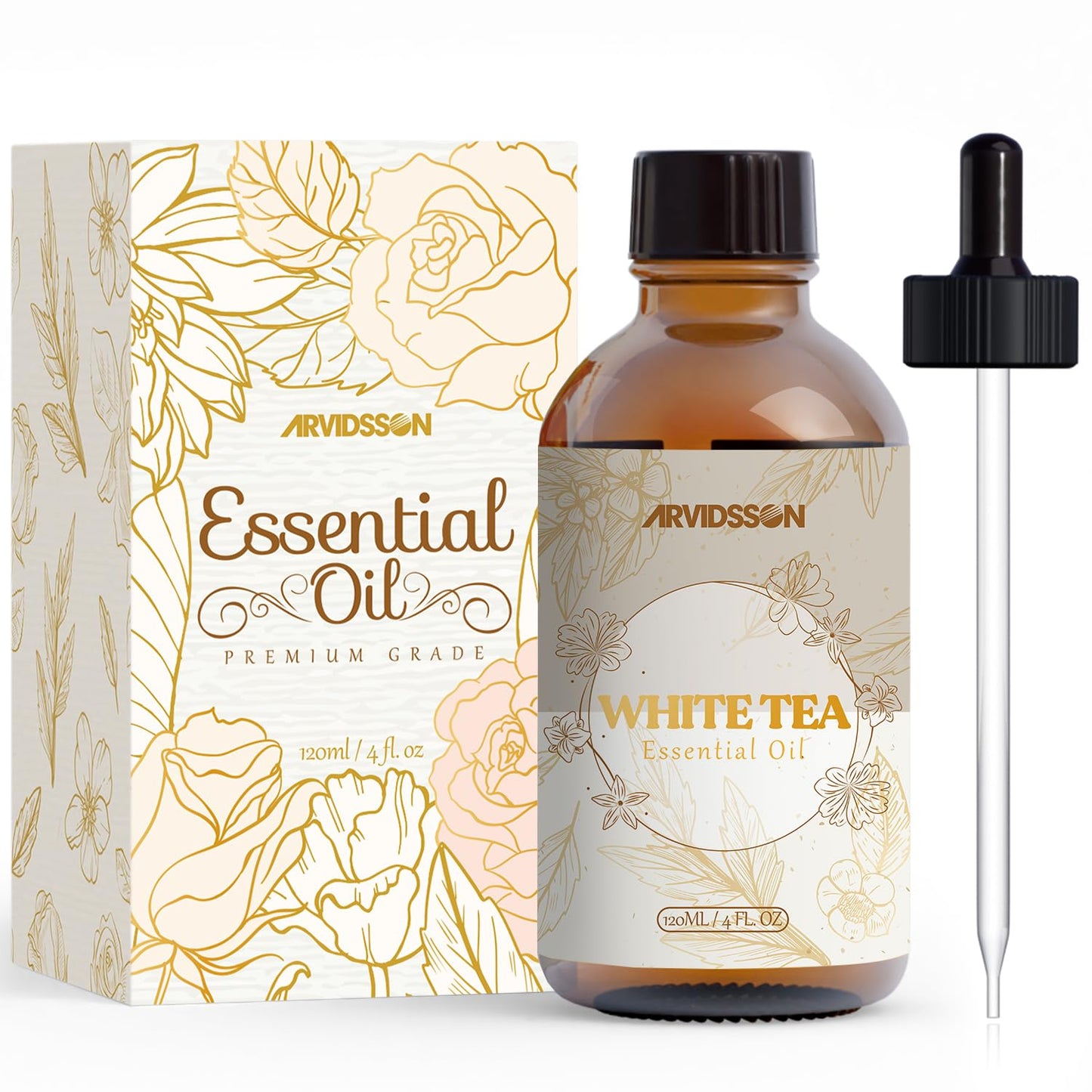 White Tea Essential Oil 4 oz (120 ml) – Pure, Natural Fragrance for Diffusers, Candles & Room Sprays