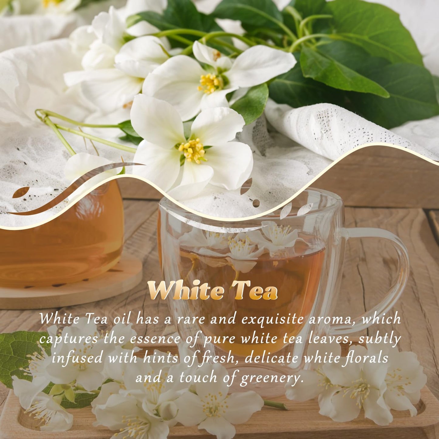 White Tea Essential Oil 4 oz (120 ml) – Pure, Natural Fragrance for Diffusers, Candles & Room Sprays