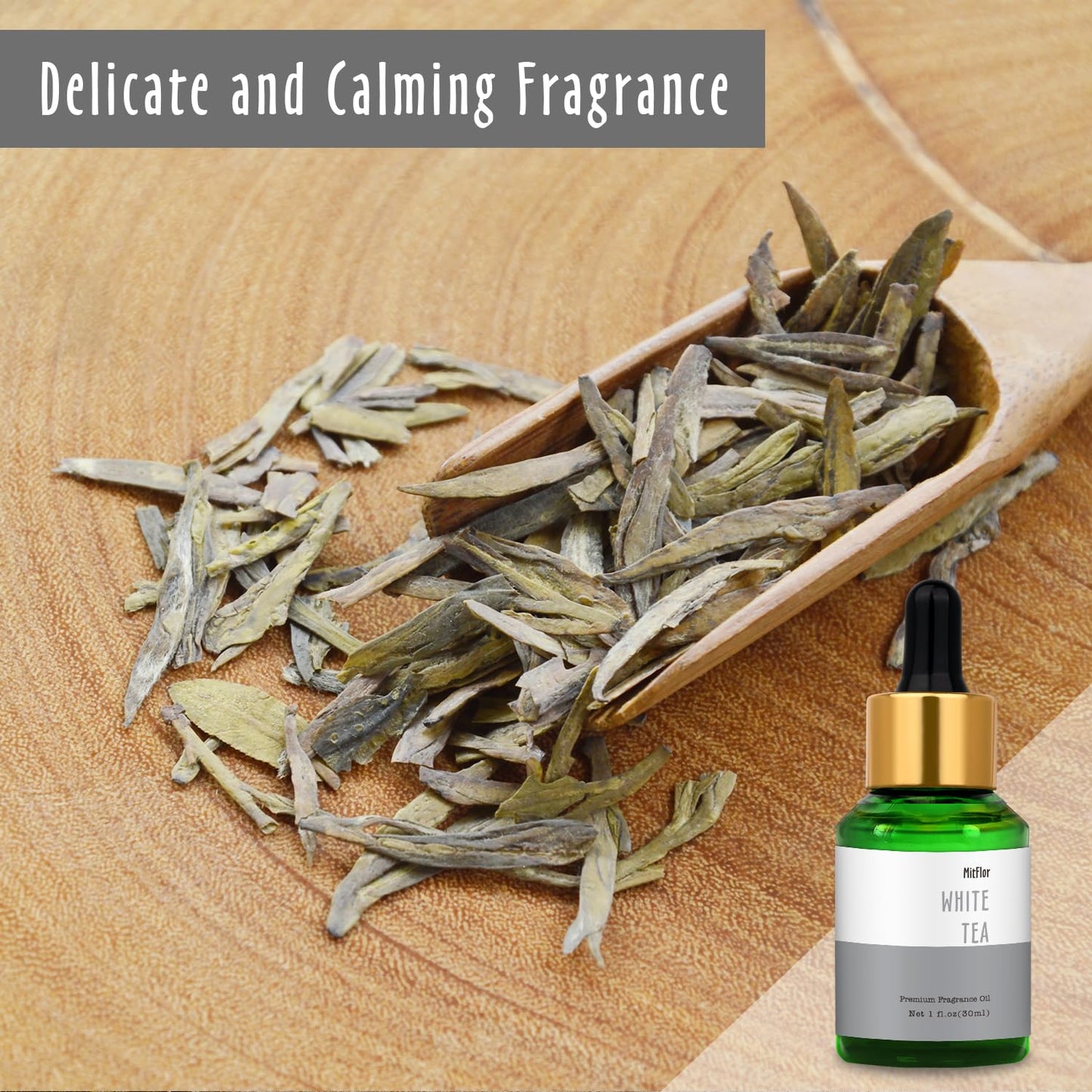 White Tea Fragrance Oil 30ml | MitFlor Premium Scented Oil for Soap, Candles & Diffusers