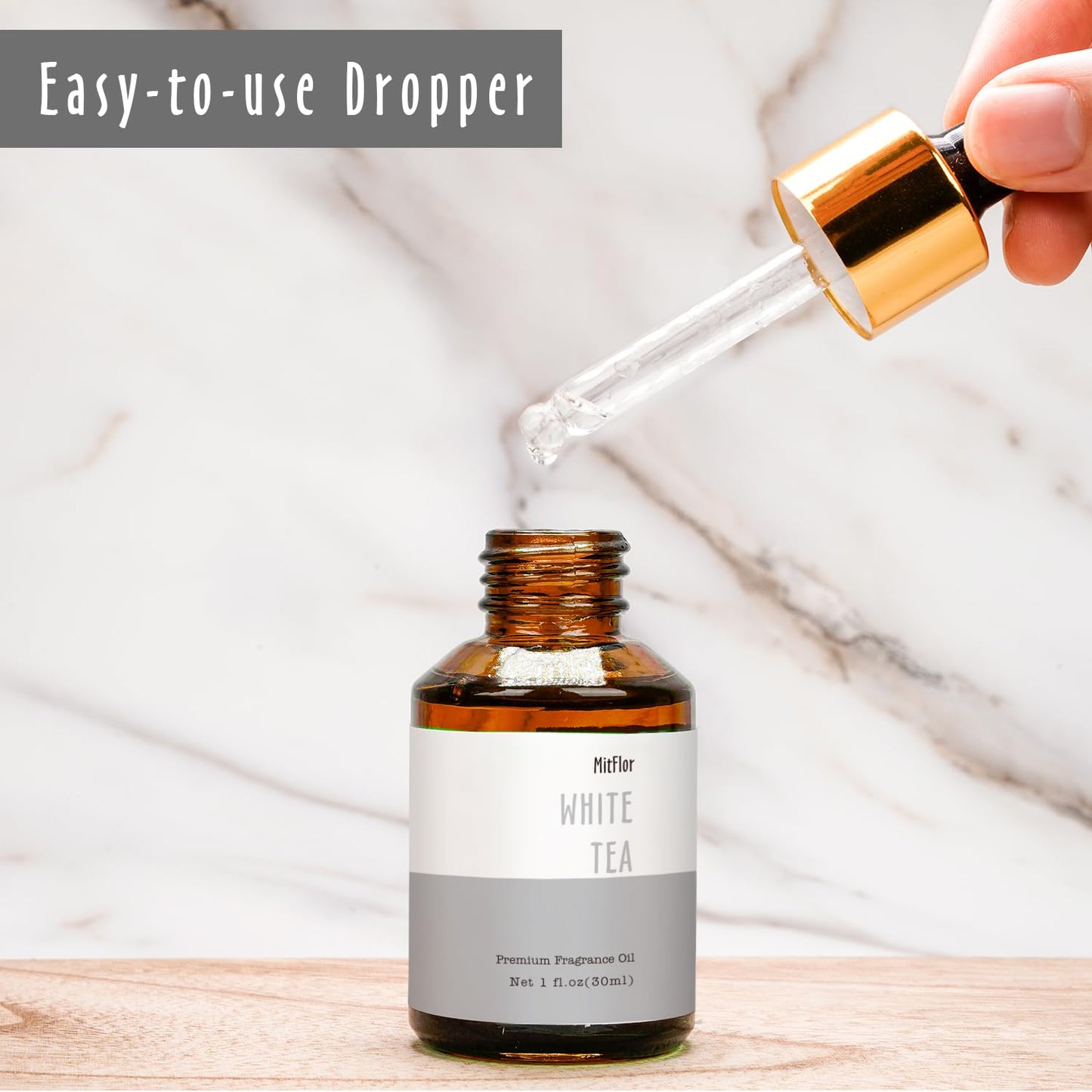 White Tea Fragrance Oil 30ml | MitFlor Premium Scented Oil for Soap, Candles & Diffusers