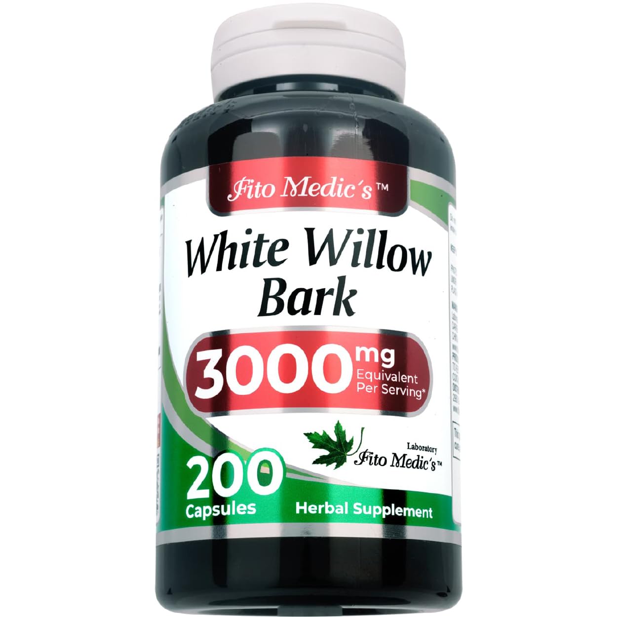 FITO MEDIC'S White Willow Bark | White Willow Extract | 180 Capsules Concentrate Extract | Herbal Supplement High Absorption