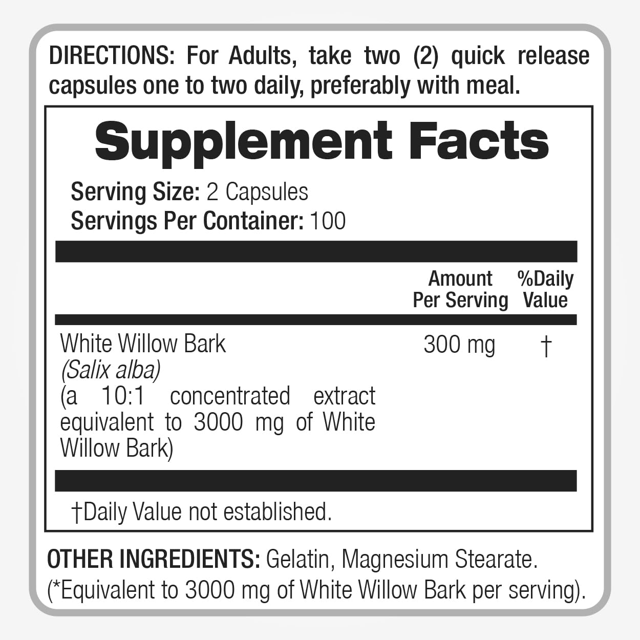 FITO MEDIC'S White Willow Bark | White Willow Extract | 180 Capsules Concentrate Extract | Herbal Supplement High Absorption