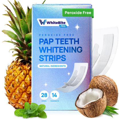 Whitebite Pro PAP Teeth Whitening Strips | Pineapple & Coconut Enzyme Formula