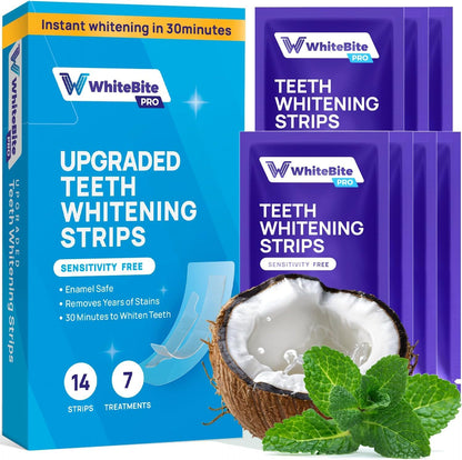Whitebite Pro Teeth Whitening Strips – Dentist Grade, Enamel-Safe, Mint (14 Strips)