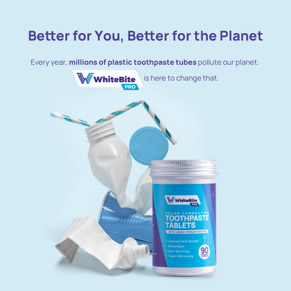 Whitebite Pro Color Correcting Toothpaste Tablets – Nano Hydroxyapatite | Fresh Breath & Whitening