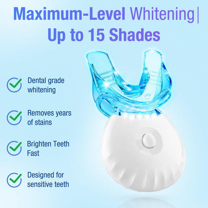 Teeth Whitening Kit with LED Light - Fast, Non-Sensitive Whitening Gel (1 Fl Oz) | 35% Carbamide Peroxide