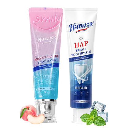 Whitening Niacinamide Toothpaste + Nano Hydroxyapatite Toothpaste – 3.53oz & 4oz