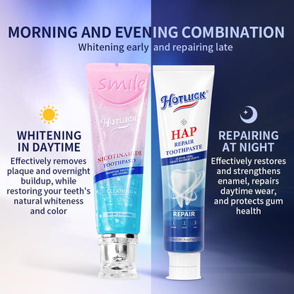Whitening Niacinamide Toothpaste + Nano Hydroxyapatite Toothpaste – 3.53oz & 4oz