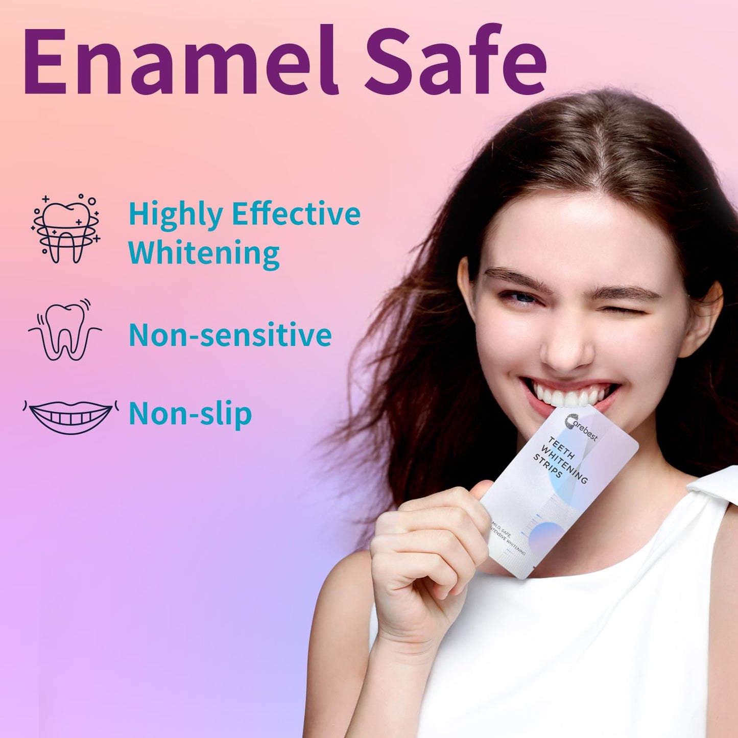 Coconut Whitening Strips – Enamel Safe, Non-Slip (18 Treatments)