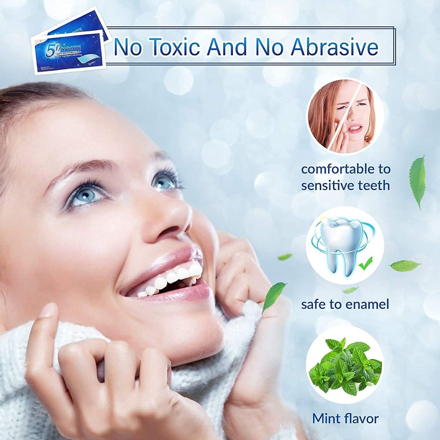 Teeth Whitening Strips – 28 Pcs, 14 Treatments, Safe for Sensitive Teeth