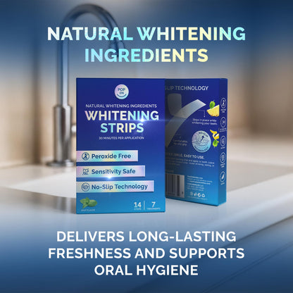 Whitening Strips for Sensitive Teeth – Enamel Safe, Peroxide-Free & Coconut Oil